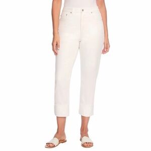 Frye Cuffed Crop Jean Pants Women Size 16/34 High-Rise - white